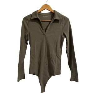 Long sleeve polo bodysuit Abercrombie and Fitch Size Large